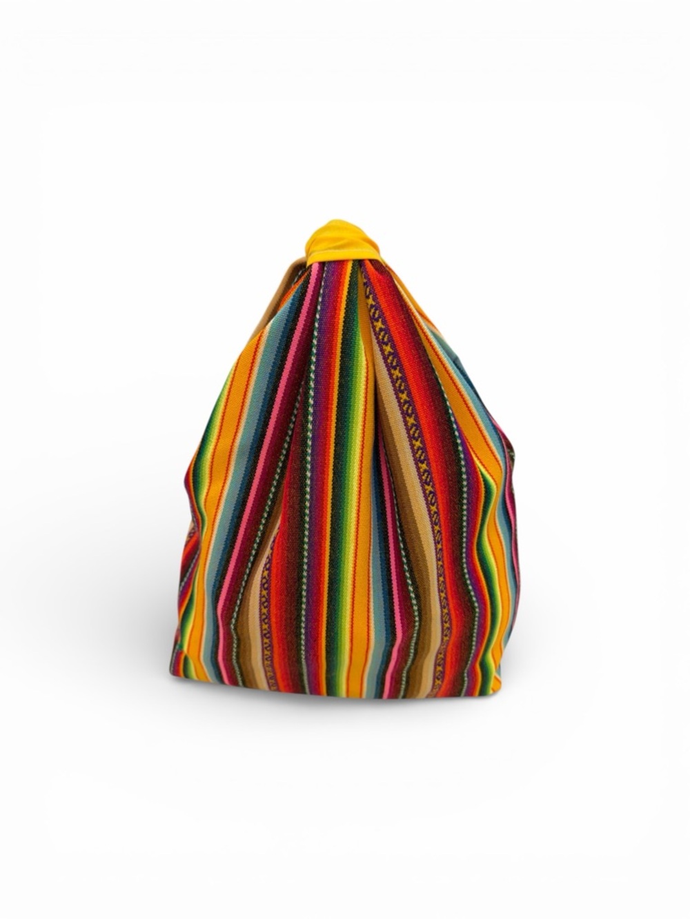 Vibrant Multicolor Striped Women’s Tote with Yellow Accent